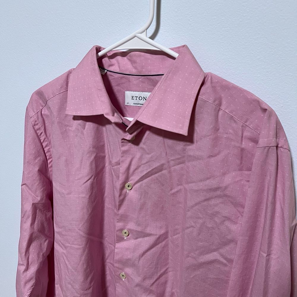 ETON Contemporary Shirt Mens XL‎ 43-17 Pink Casual Classiccore Preppy Dressy